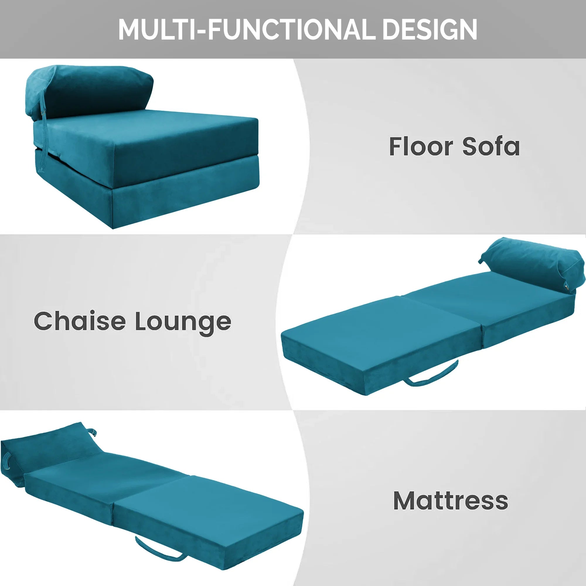Velvet Single Fold Out Z Bed