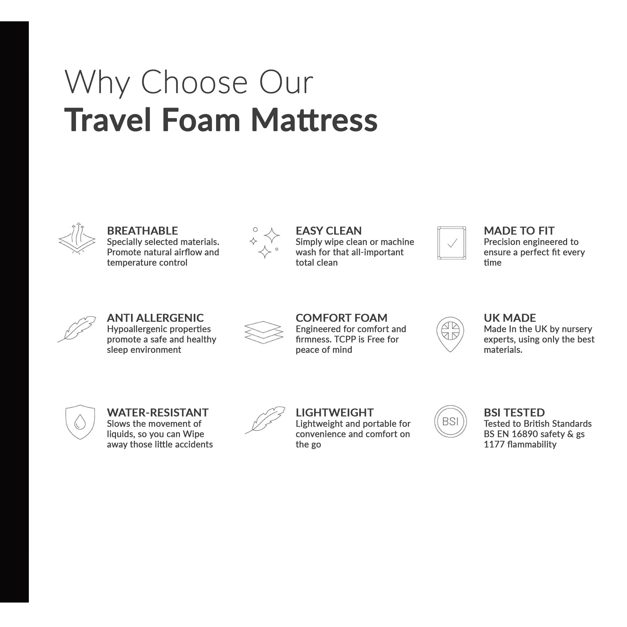 Breathable Baby Toddler Travel Cot &amp; Crib Mattress