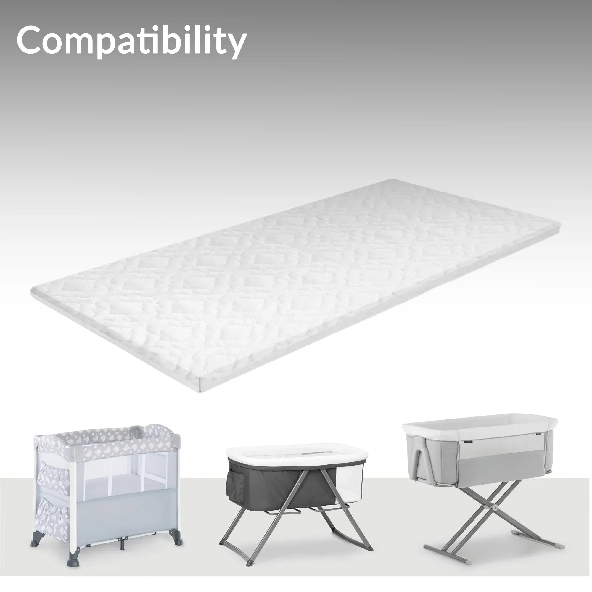 Baby &amp; Toddler Travel Cot Mattress – Anti-Allergy, Waterproof, Quilted Cover, Removable &amp; Washable