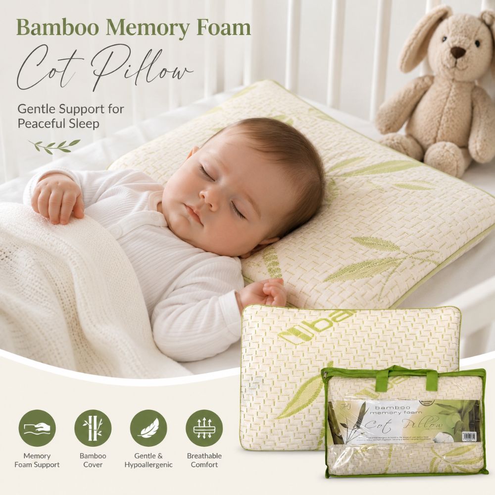 Bamboo Memory Foam Cot Pillows