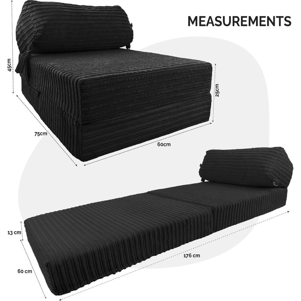 Jumbo Cord Z bed With Pillow Chair Bed Sofa