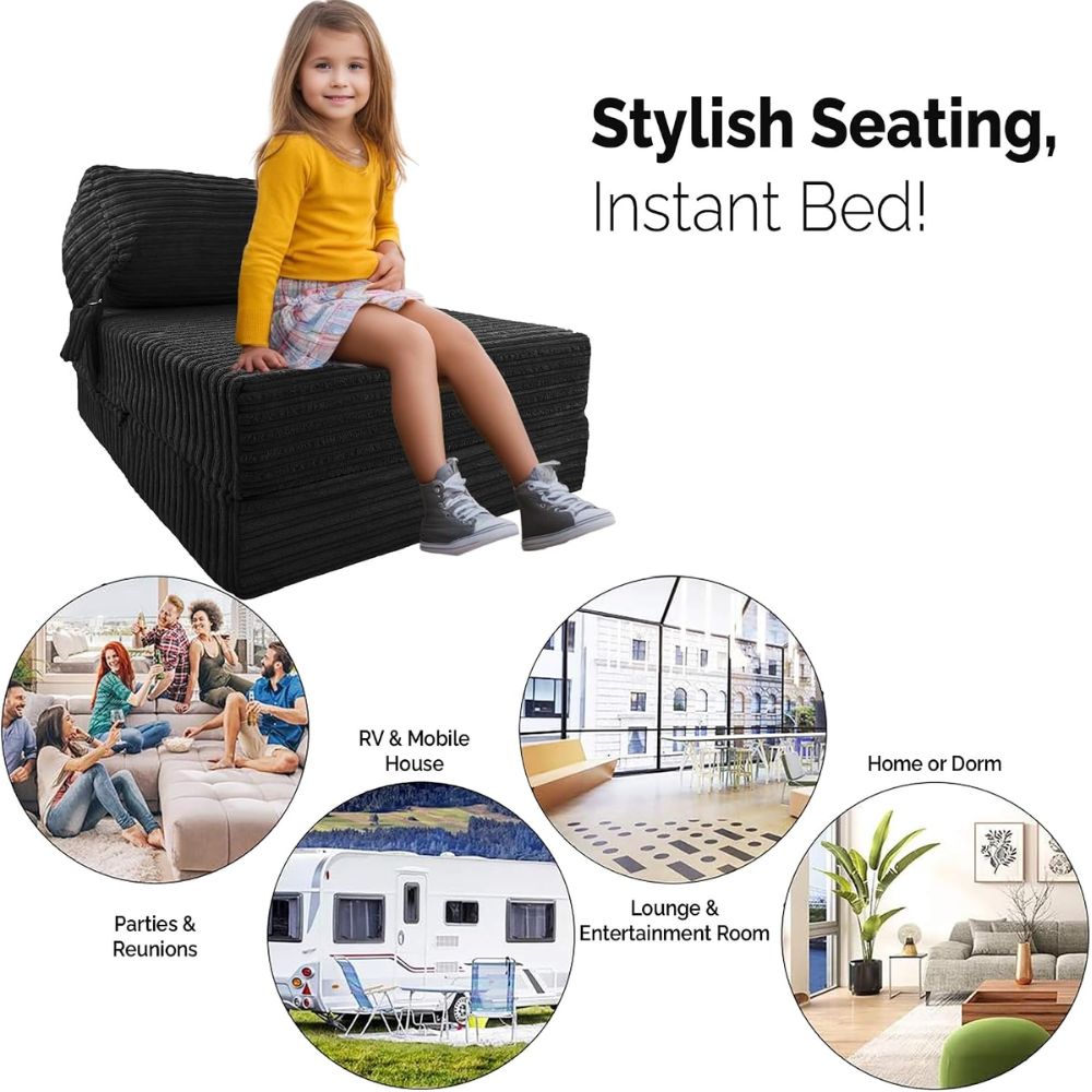Jumbo Cord Z bed With Pillow Chair Bed Sofa