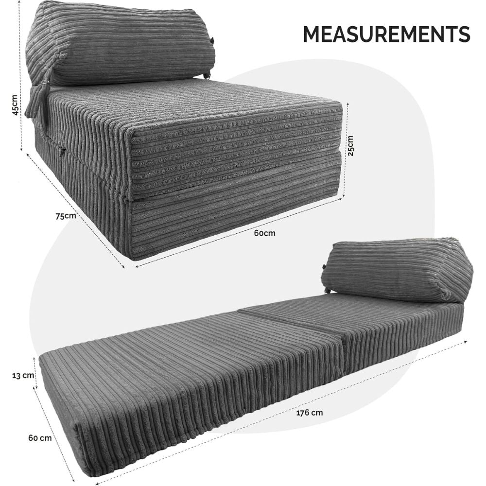 Jumbo Cord Z bed With Pillow Chair Bed Sofa