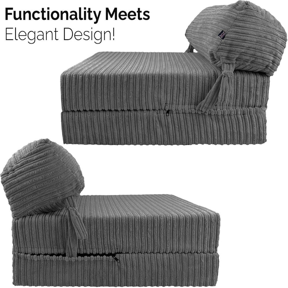 Jumbo Cord Z bed With Pillow Chair Bed Sofa