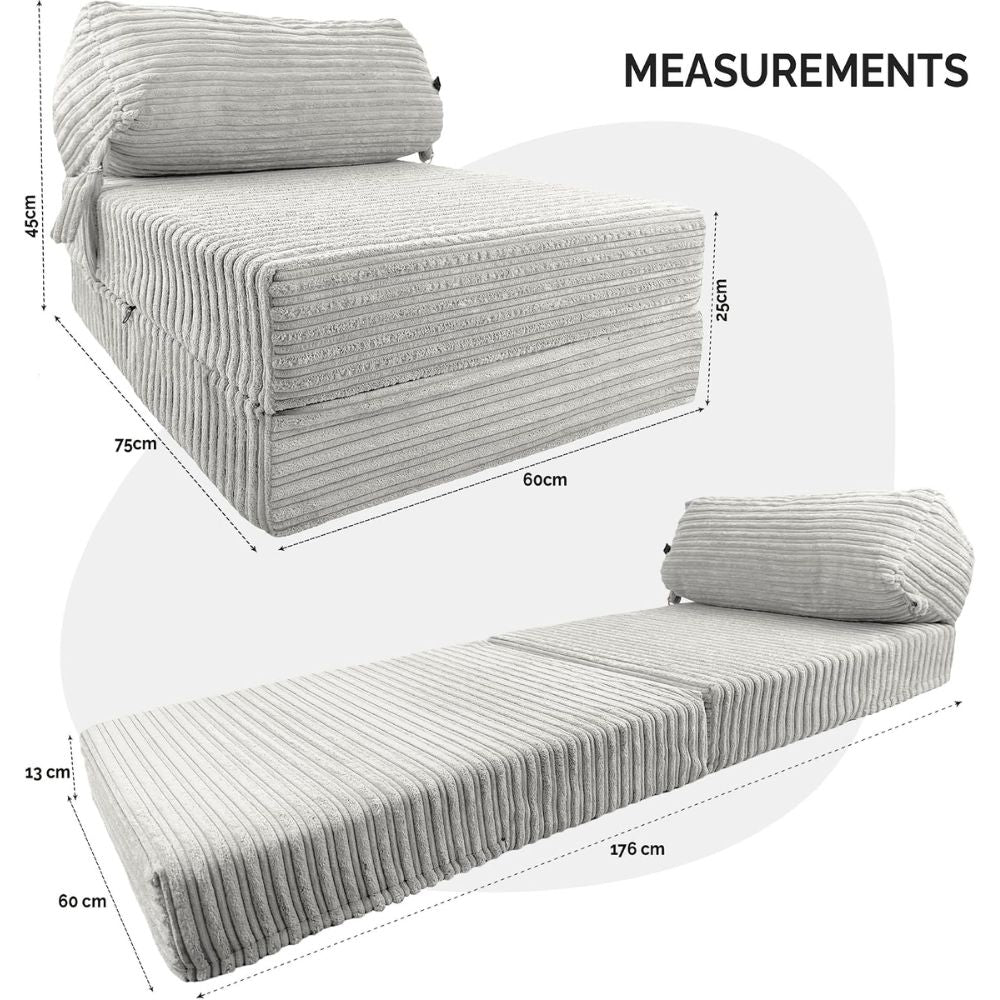 Jumbo Cord Z bed With Pillow Chair Bed Sofa