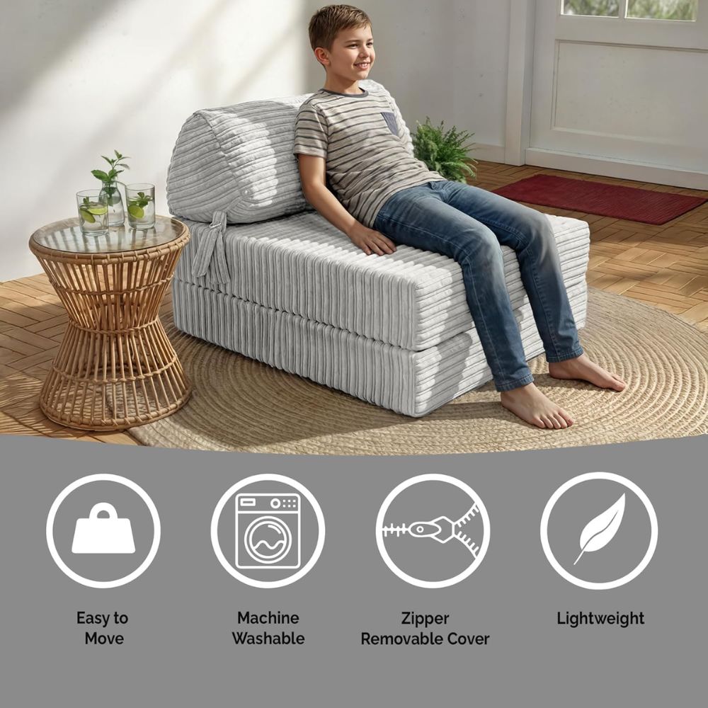 Jumbo Cord Z bed With Pillow Chair Bed Sofa