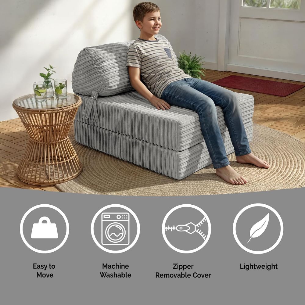 Jumbo Cord Z bed With Pillow Chair Bed Sofa