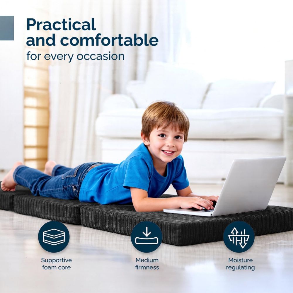 2 in 1 Fold Out Tri-fold Cord Cube Z Bed Mattress