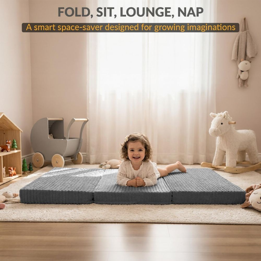 2 in 1 Fold Out Tri-fold Cord Cube Z Bed Mattress