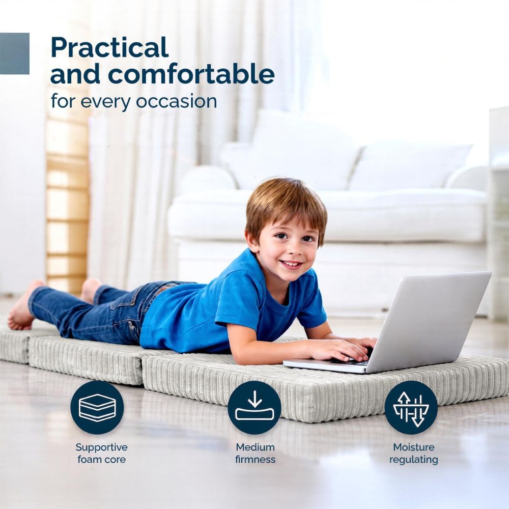 2 in 1 Fold Out Tri-fold Cord Cube Z Bed Mattress