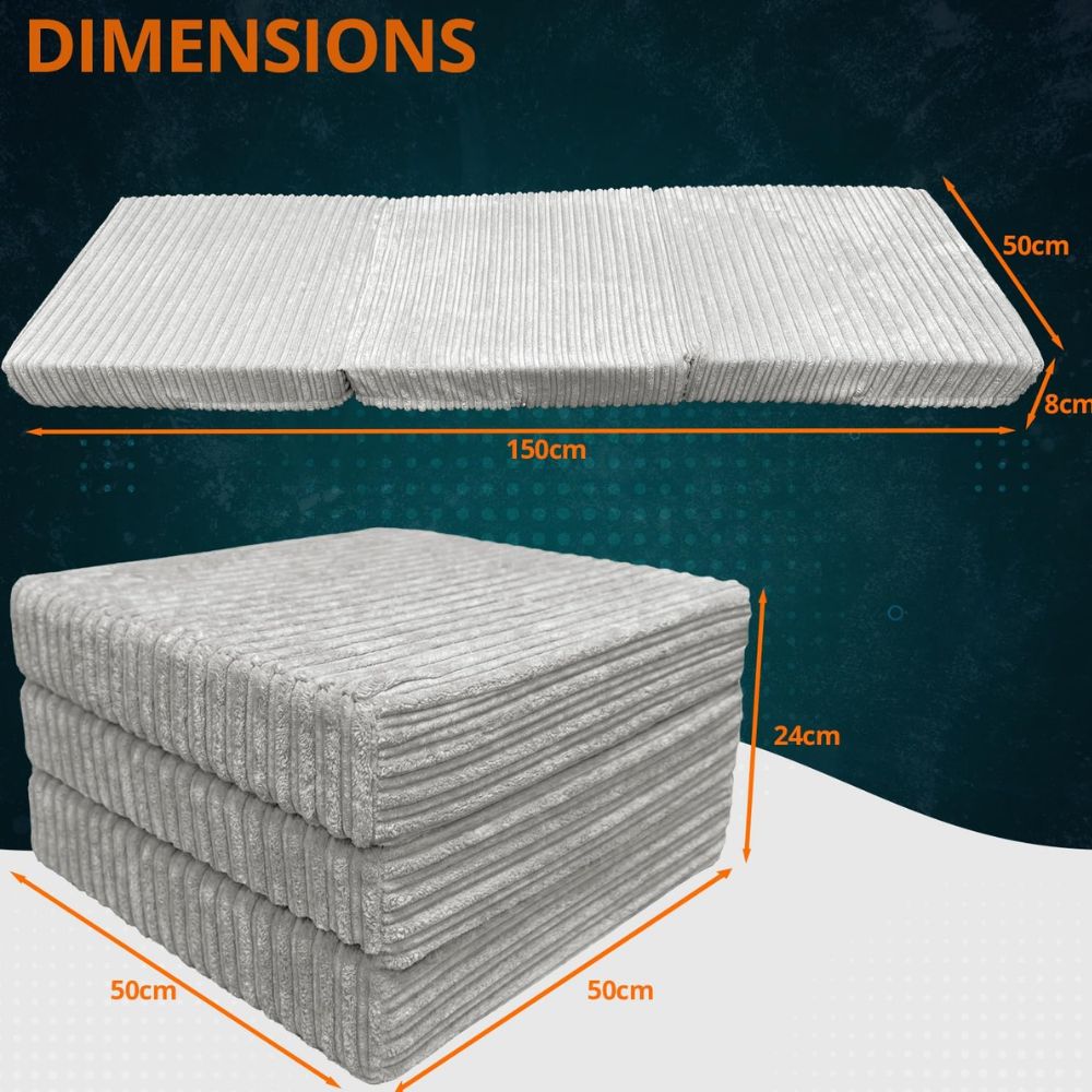 2 in 1 Fold Out Tri-fold Cord Cube Z Bed Mattress