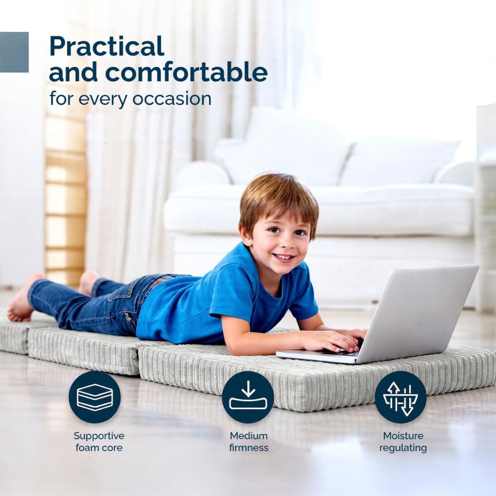 2 in 1 Fold Out Tri-fold Cord Cube Z Bed Mattress
