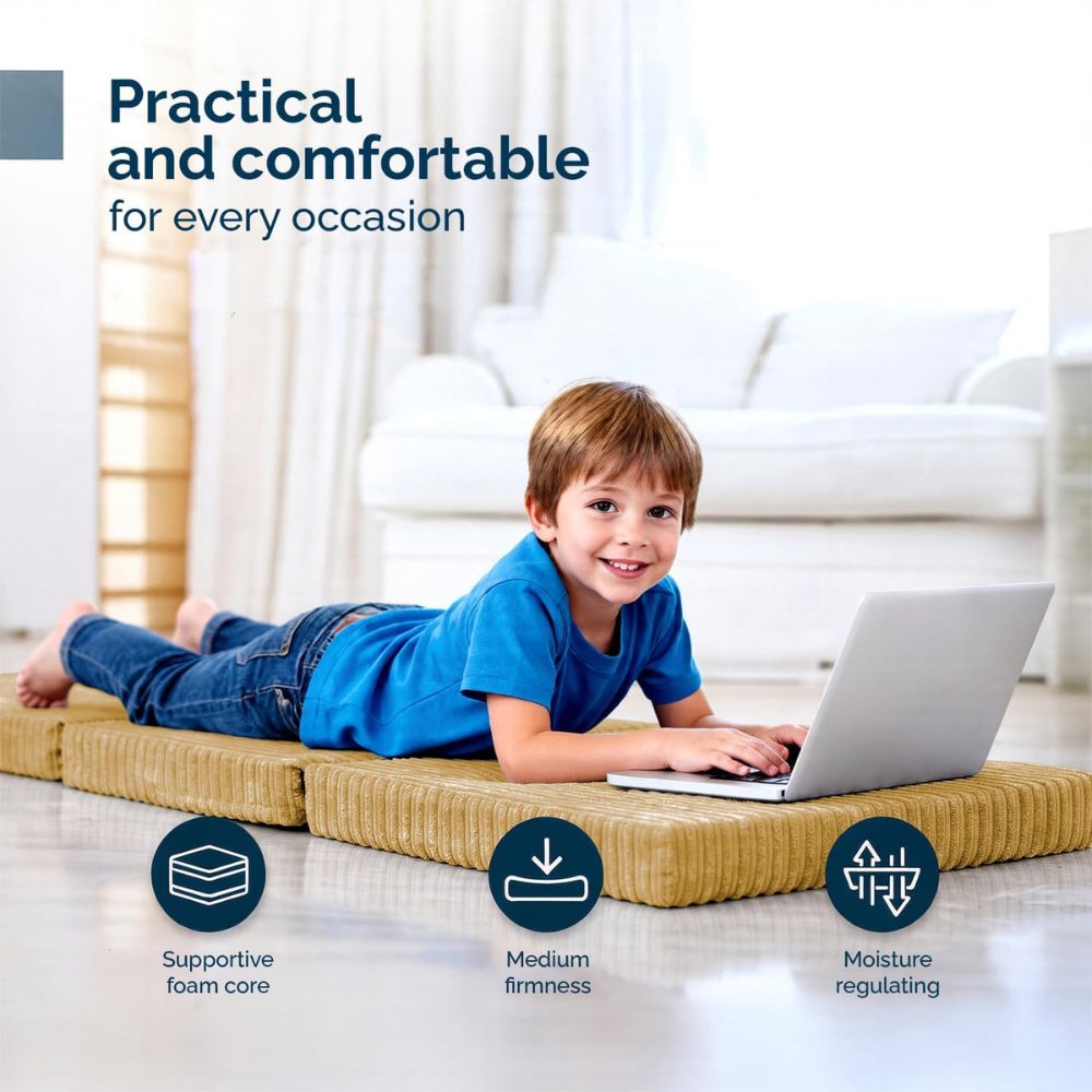 2 in 1 Fold Out Tri-fold Cord Cube Z Bed Mattress
