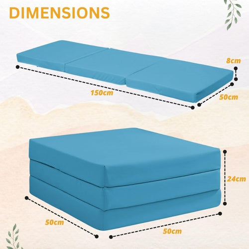 2 in 1 Fold Out Tri-fold Cube Z Bed Mattress
