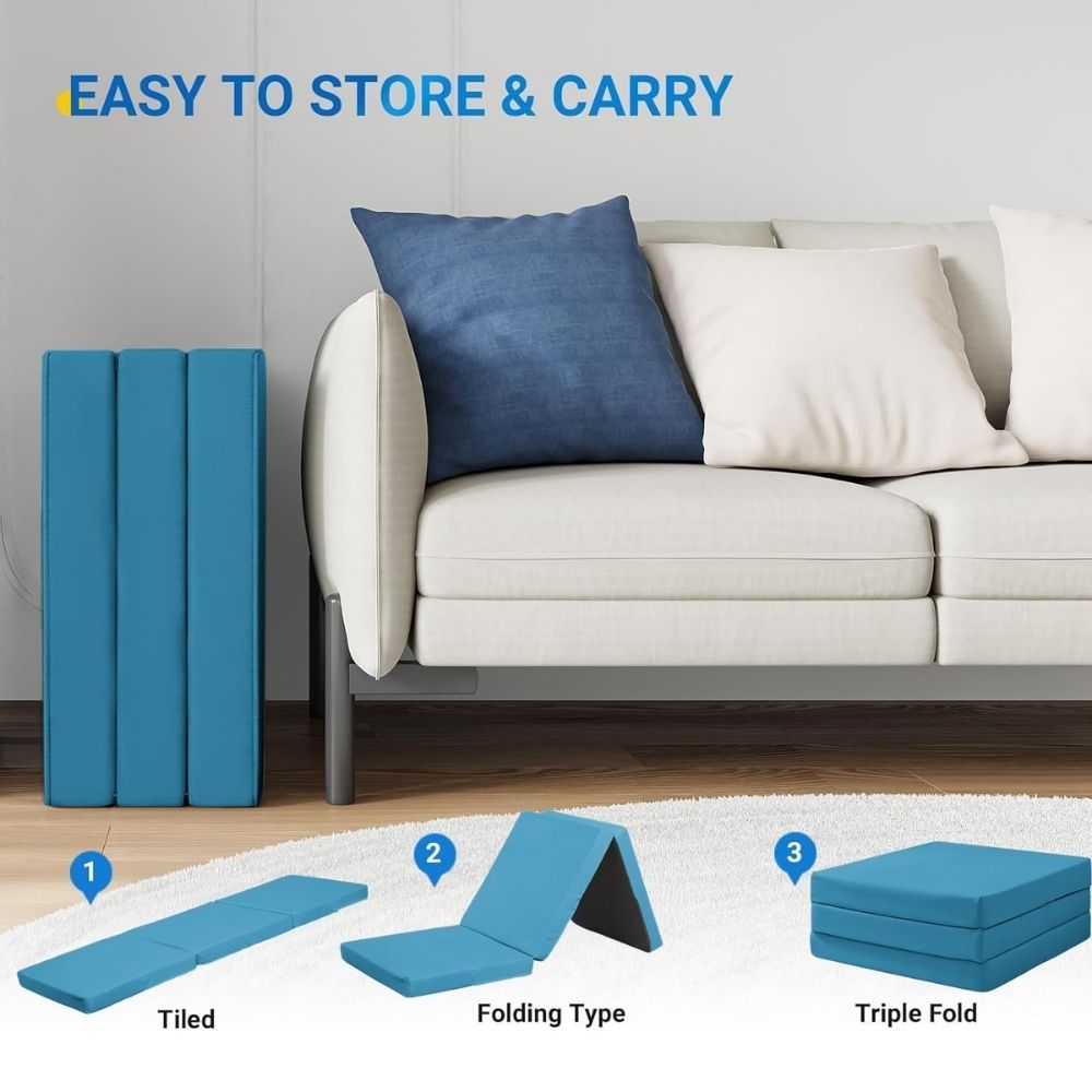 2 in 1 Fold Out Tri-fold Cube Z Bed Mattress