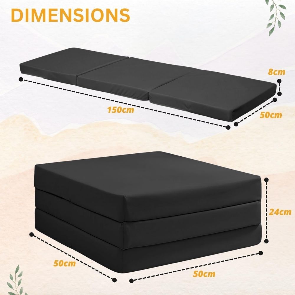 2 in 1 Fold Out Tri-fold Cube Z Bed Mattress