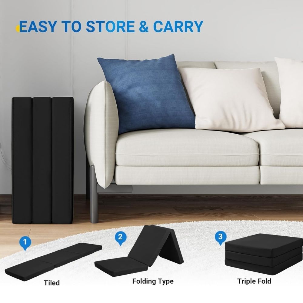 2 in 1 Fold Out Tri-fold Cube Z Bed Mattress