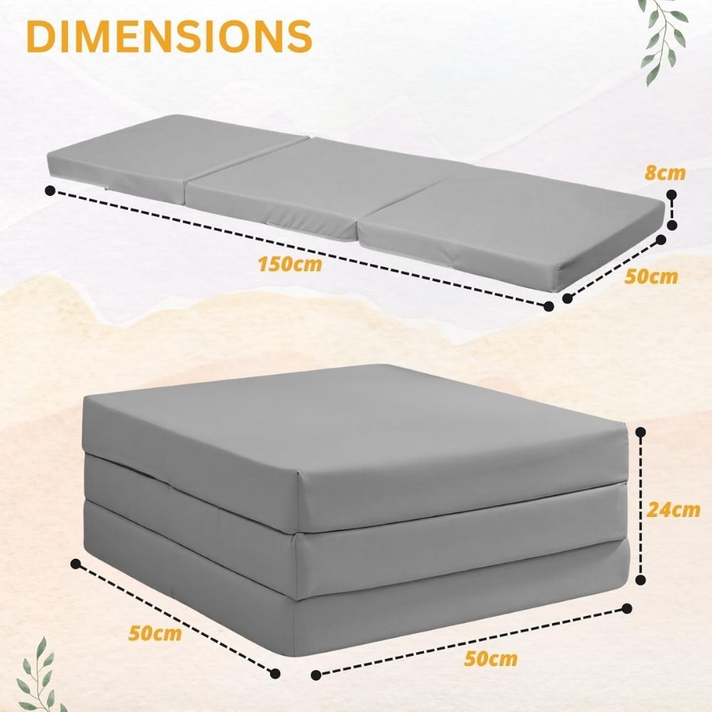 2 in 1 Fold Out Tri-fold Cube Z Bed Mattress