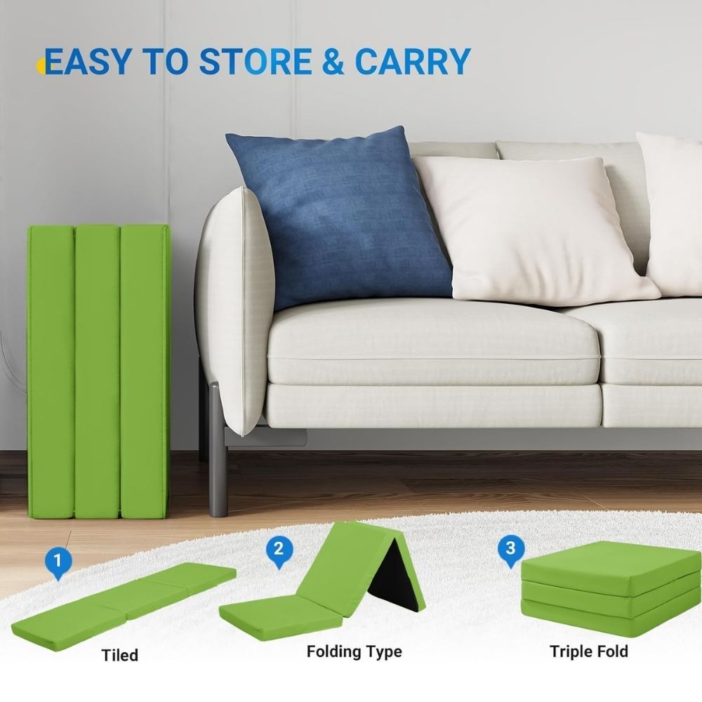 2 in 1 Fold Out Tri-fold Cube Z Bed Mattress