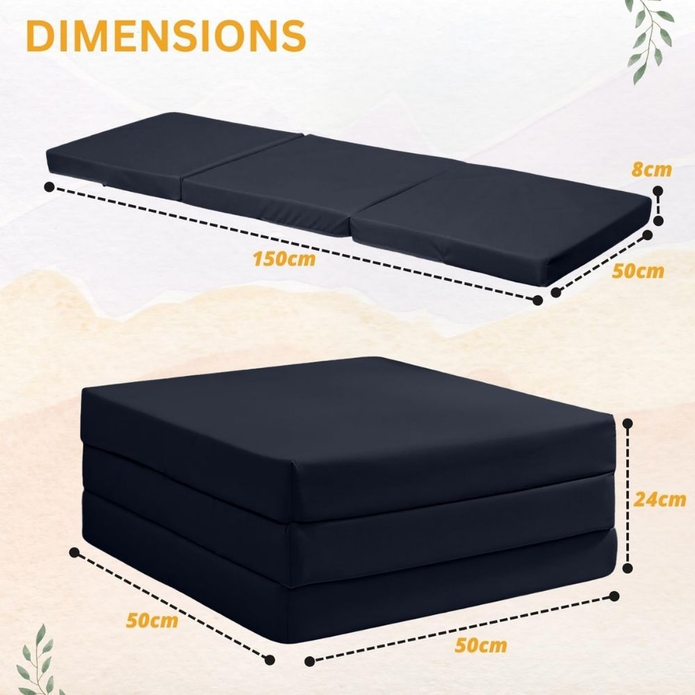 2 in 1 Fold Out Tri-fold Cube Z Bed Mattress
