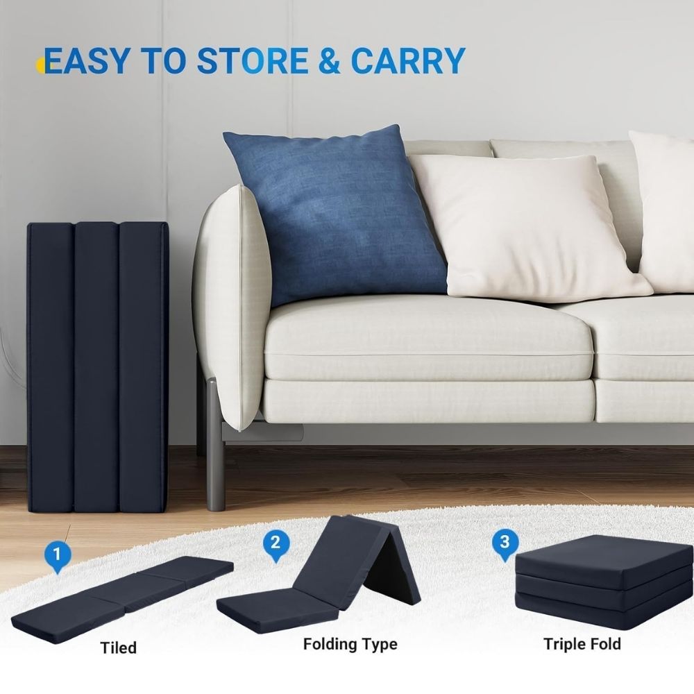 2 in 1 Fold Out Tri-fold Cube Z Bed Mattress