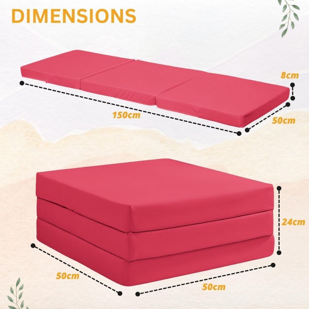 2 in 1 Fold Out Tri-fold Cube Z Bed Mattress