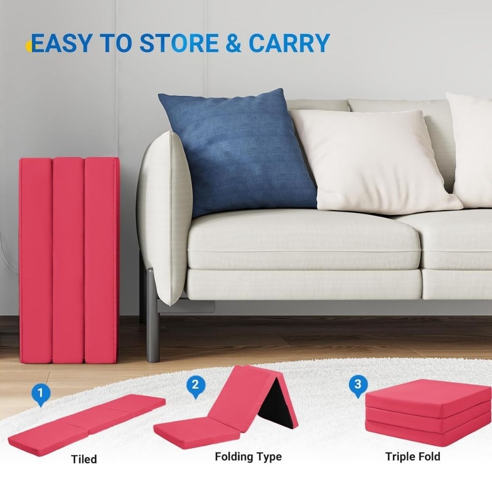 2 in 1 Fold Out Tri-fold Cube Z Bed Mattress