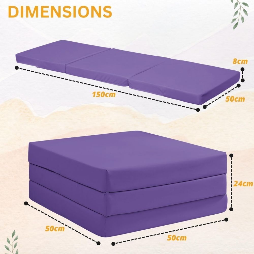 2 in 1 Fold Out Tri-fold Cube Z Bed Mattress