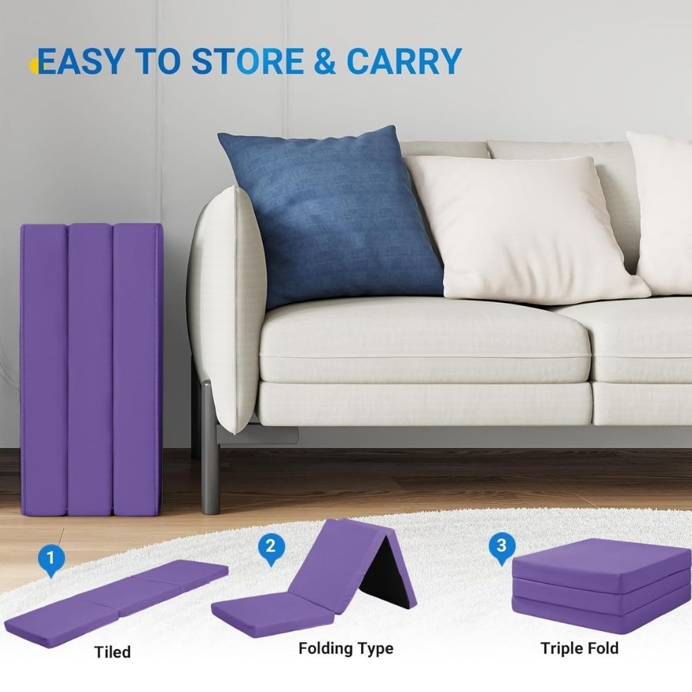 2 in 1 Fold Out Tri-fold Cube Z Bed Mattress