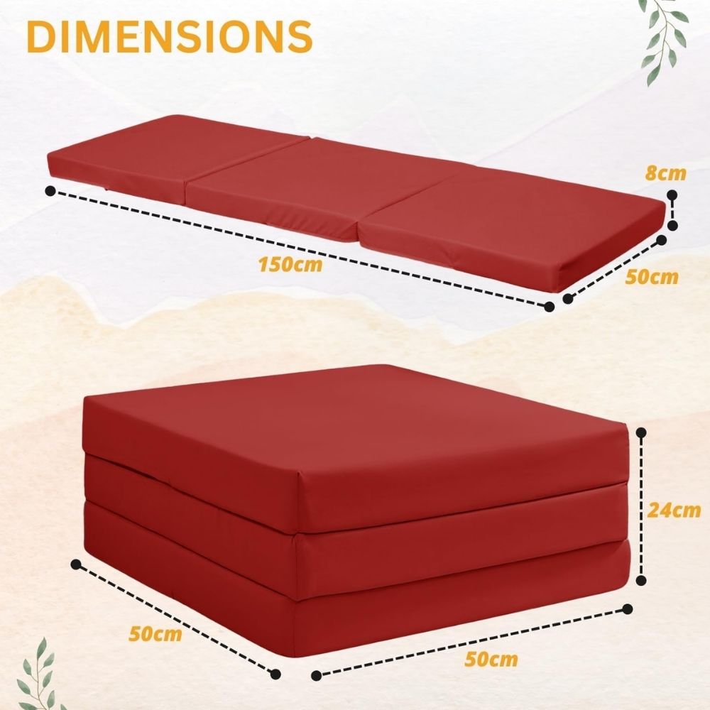 2 in 1 Fold Out Tri-fold Cube Z Bed Mattress