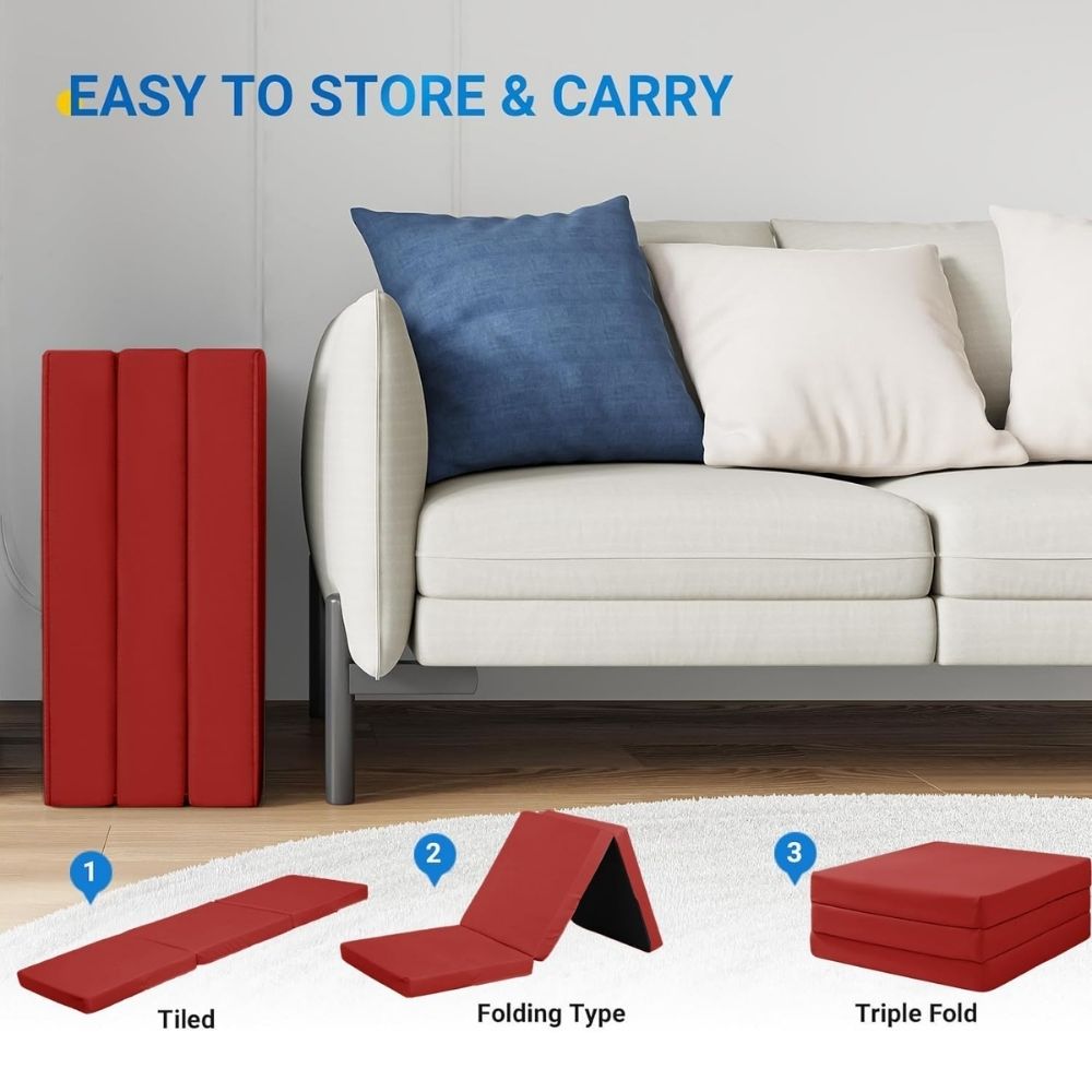 2 in 1 Fold Out Tri-fold Cube Z Bed Mattress