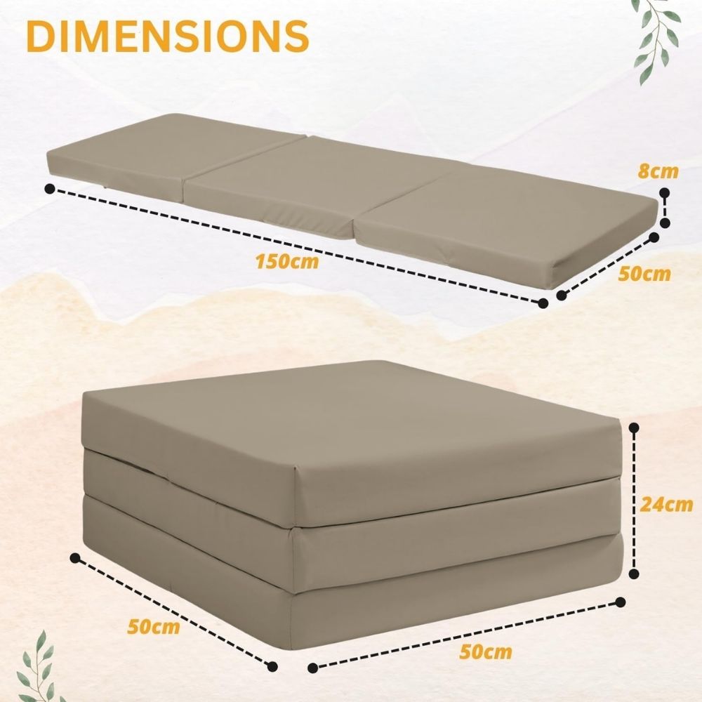 2 in 1 Fold Out Tri-fold Cube Z Bed Mattress