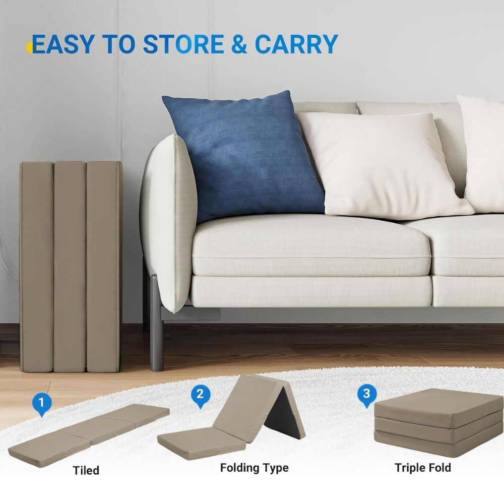 2 in 1 Fold Out Tri-fold Cube Z Bed Mattress